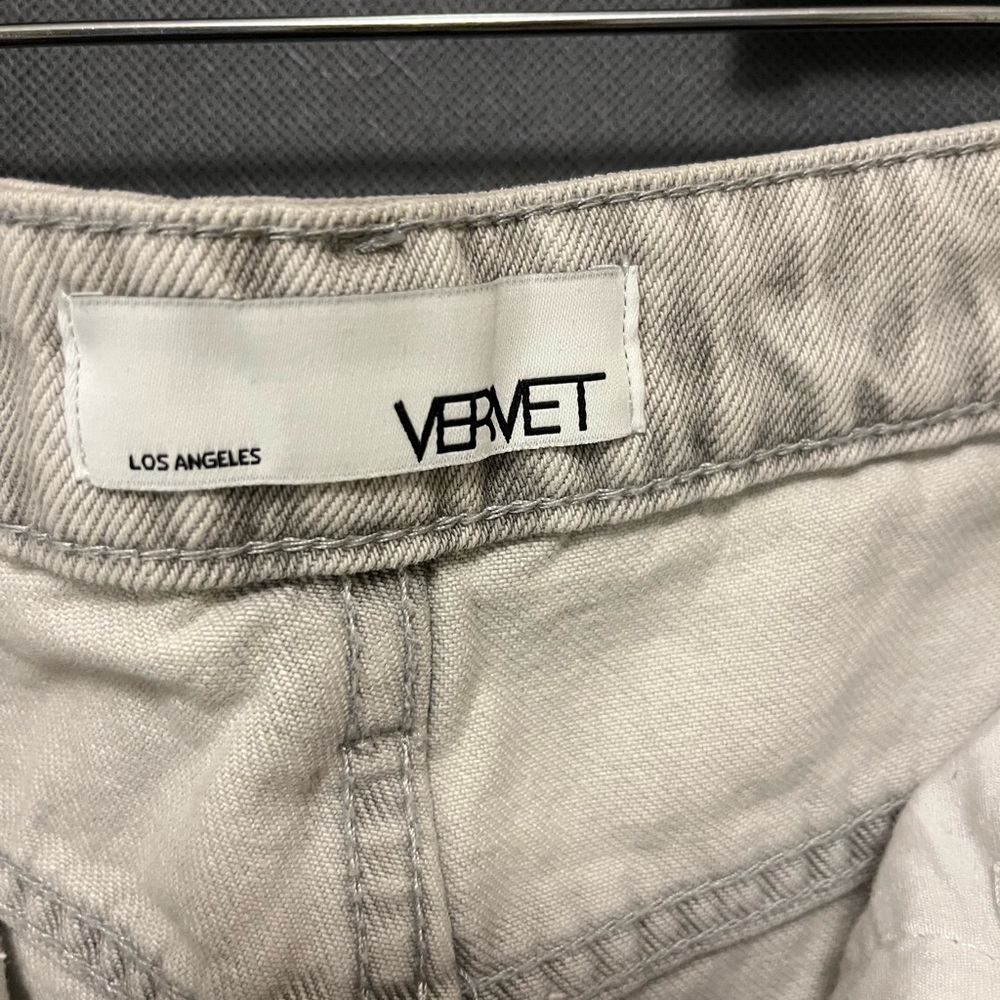 Vervet Distressed High Rise Crop Gray Women's Jeans - Picture 3 of 4
